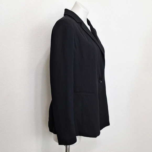 Banana Republic Black Preppy Notch Collar V-Neck Academia Blazer Jacket Size 12 - Picture 3 of 7